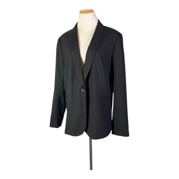 J. Crew Size 18 Parke Blazer Jacket Black Wool Lined - Picture 1 of 13